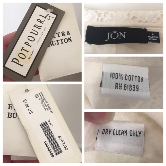 DONATED HP 🎉 NWT Jon Cream Eyelet Suit Jacket and Skirt 8 - Picture 6 of 8